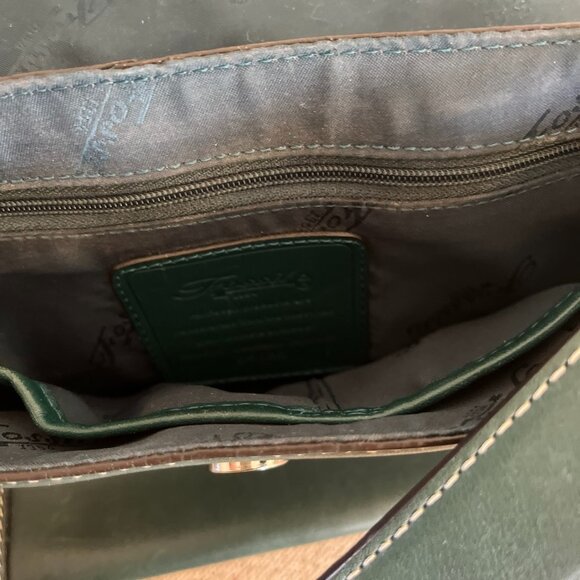 Fossil Trendy Green SoHo Style Leather Flap Front Boho Shoulder Bag - Picture 8 of 10